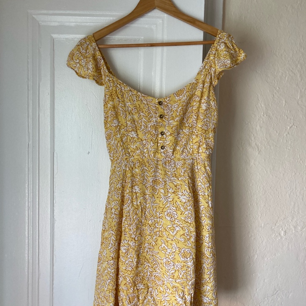 Billabong Forever Yours Yellow Floral Women's Dress - Small